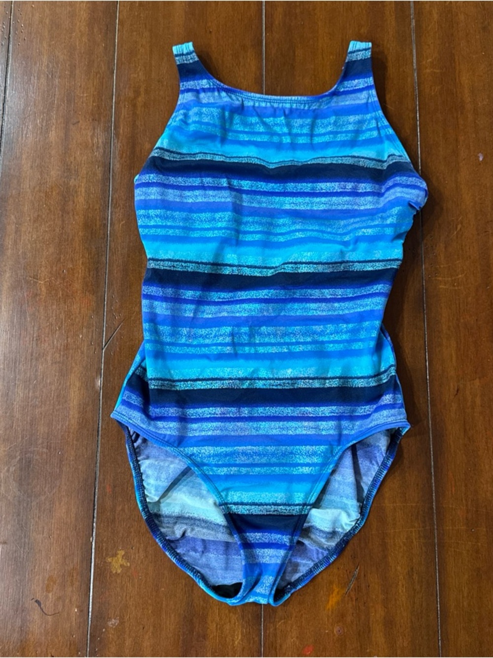 Blue Striped Women’s One-Piece Swimsuit